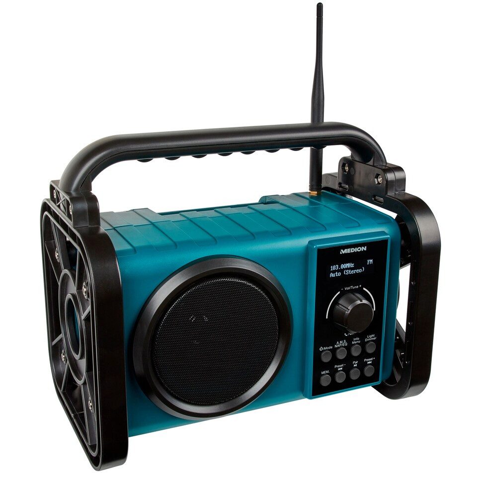 Medion® MEDION MD43277 DAB+ Baustellenradio Bluetooth 5.0 PLL UKW Radio Baustellenradio (Digitalradio (DAB), AM/FM MW/UKW, 5 W)