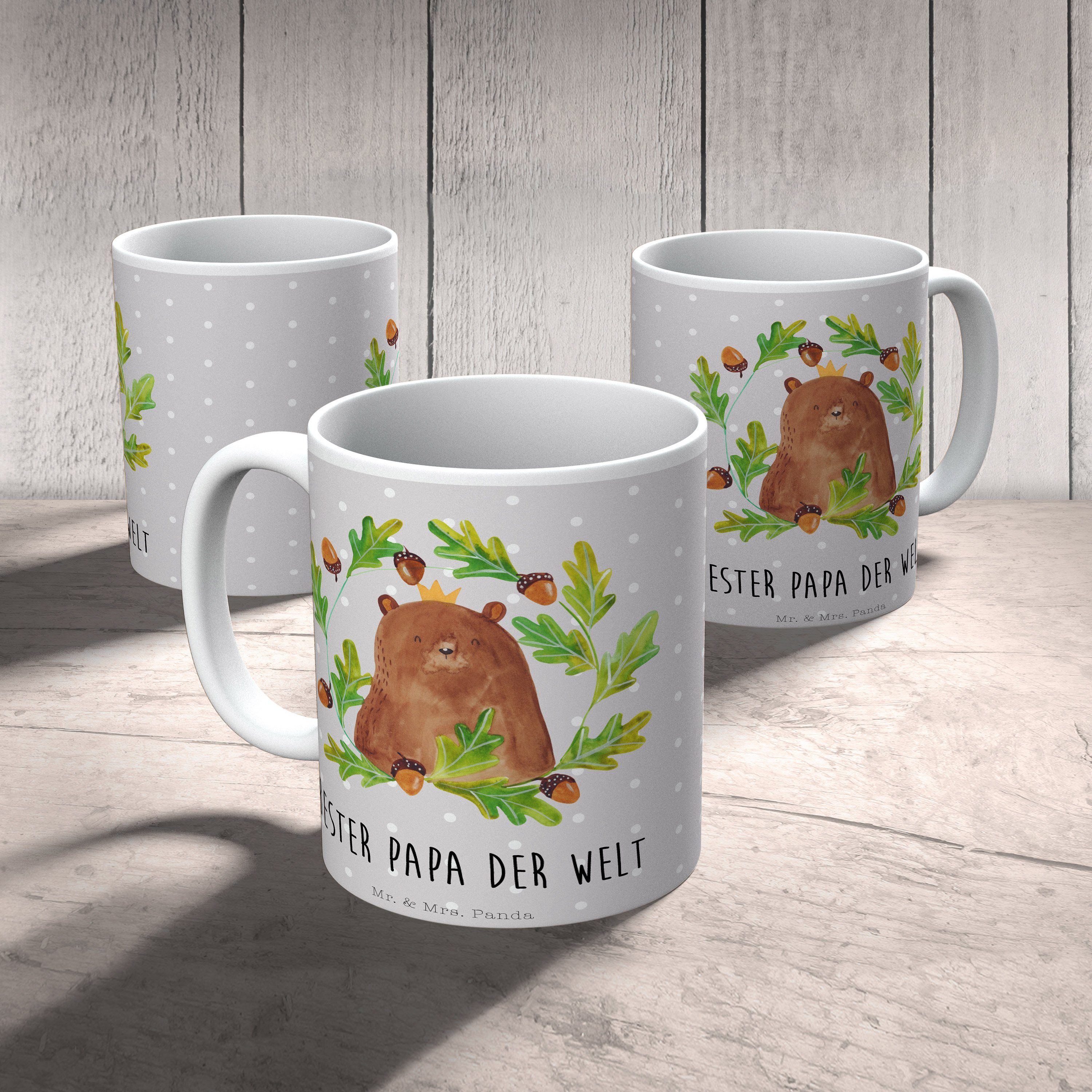 Geschenk, Teddybär, Kaffeetasse, Bär Keramik Pa, Mrs. Tasse Panda König Grau - - Mr. bester & Pastell