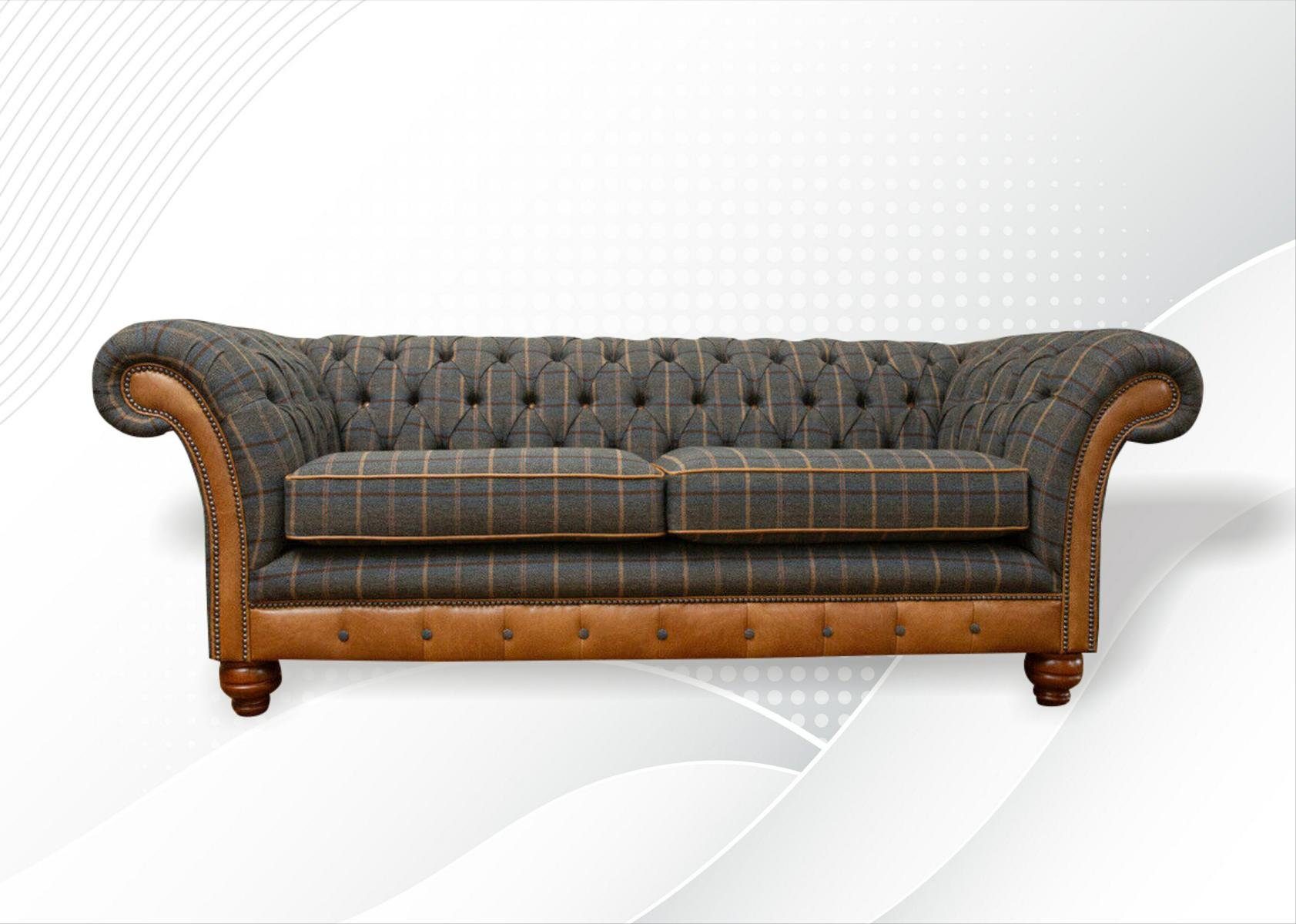 JVmoebel Chesterfield-Sofa, Chesterfield 3 Sitzer Design Sofa Couch 225 cm | Chesterfield-Sofas