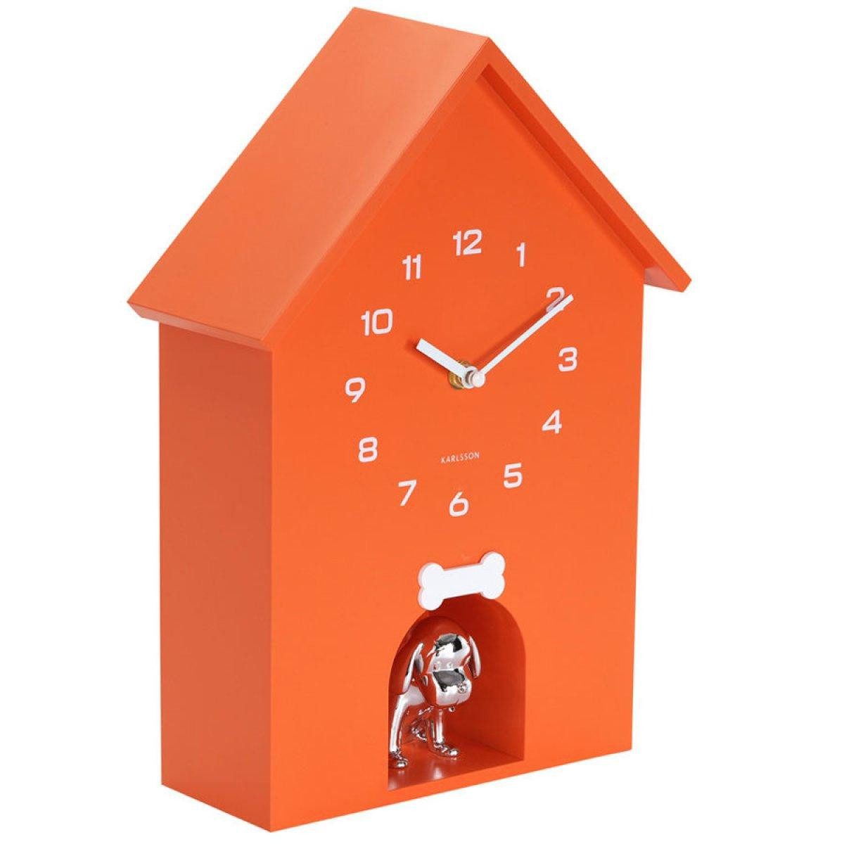 Karlsson Uhr Kuckucksuhr Dog House mit Hund Bright Orange