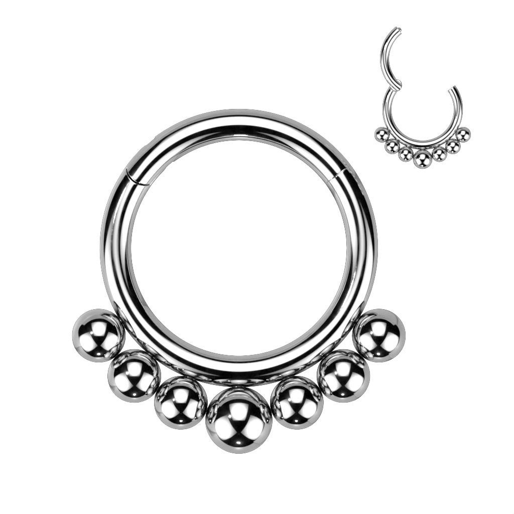 Nasenpiercing Septum Clicker Piercing Titan Kugeln
