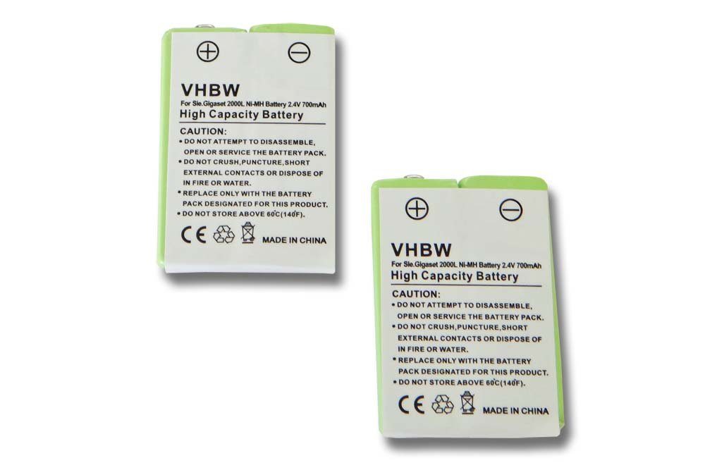 vhbw kompatibel mit GP Enix E4H, 7M2B7, T266, 8M2B7 Akku NiMH 700 mAh (2,4 V)