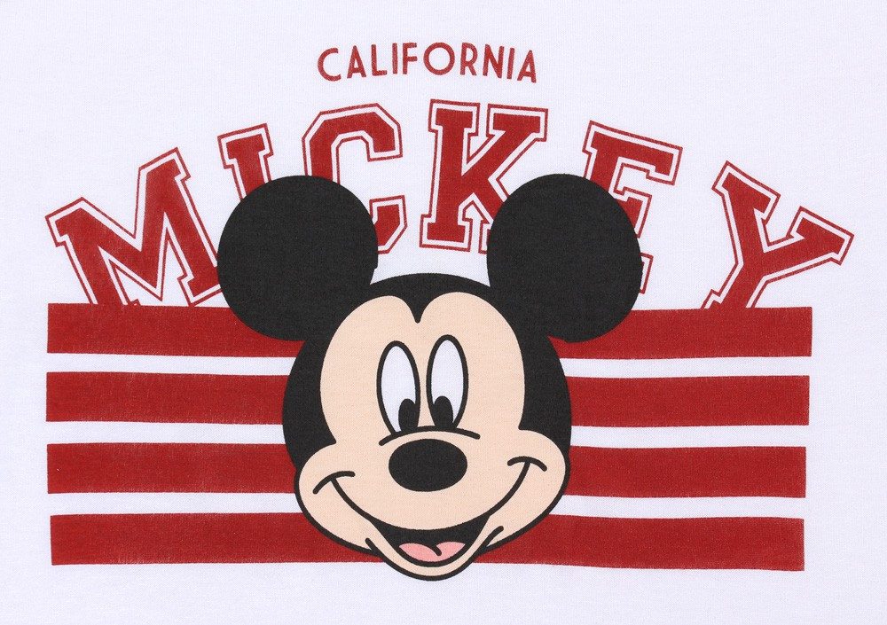 Disney Kurzarmbluse T-Shirt, cremefarbene Mickey Mouse DISNEY L