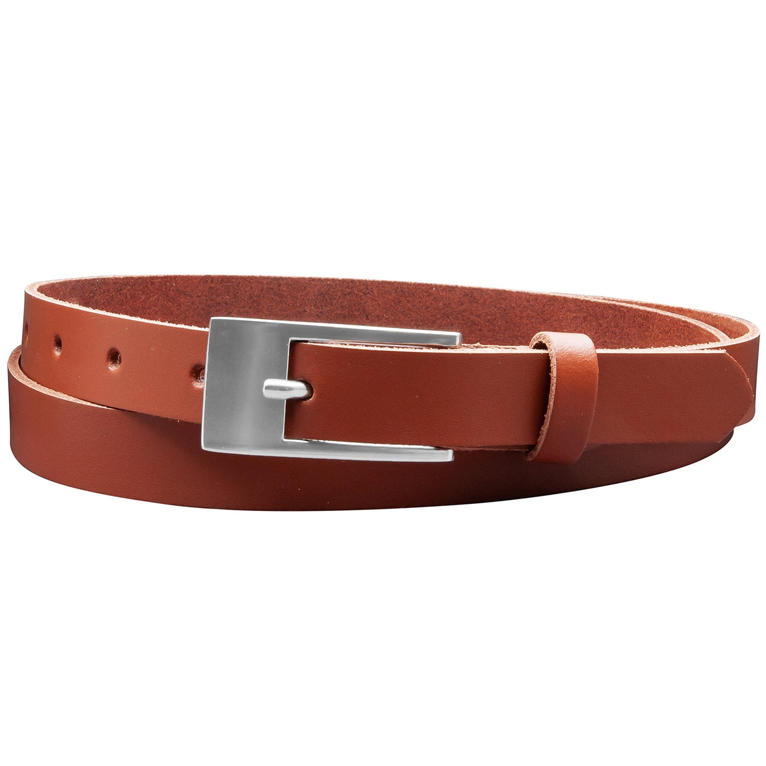 COLOGNEBELT Ledergürtel A4-SL 2 cm breiter Gürtel echt Leder in Cognac mit stilvoller Gürtelschließe, leger und modern mehr