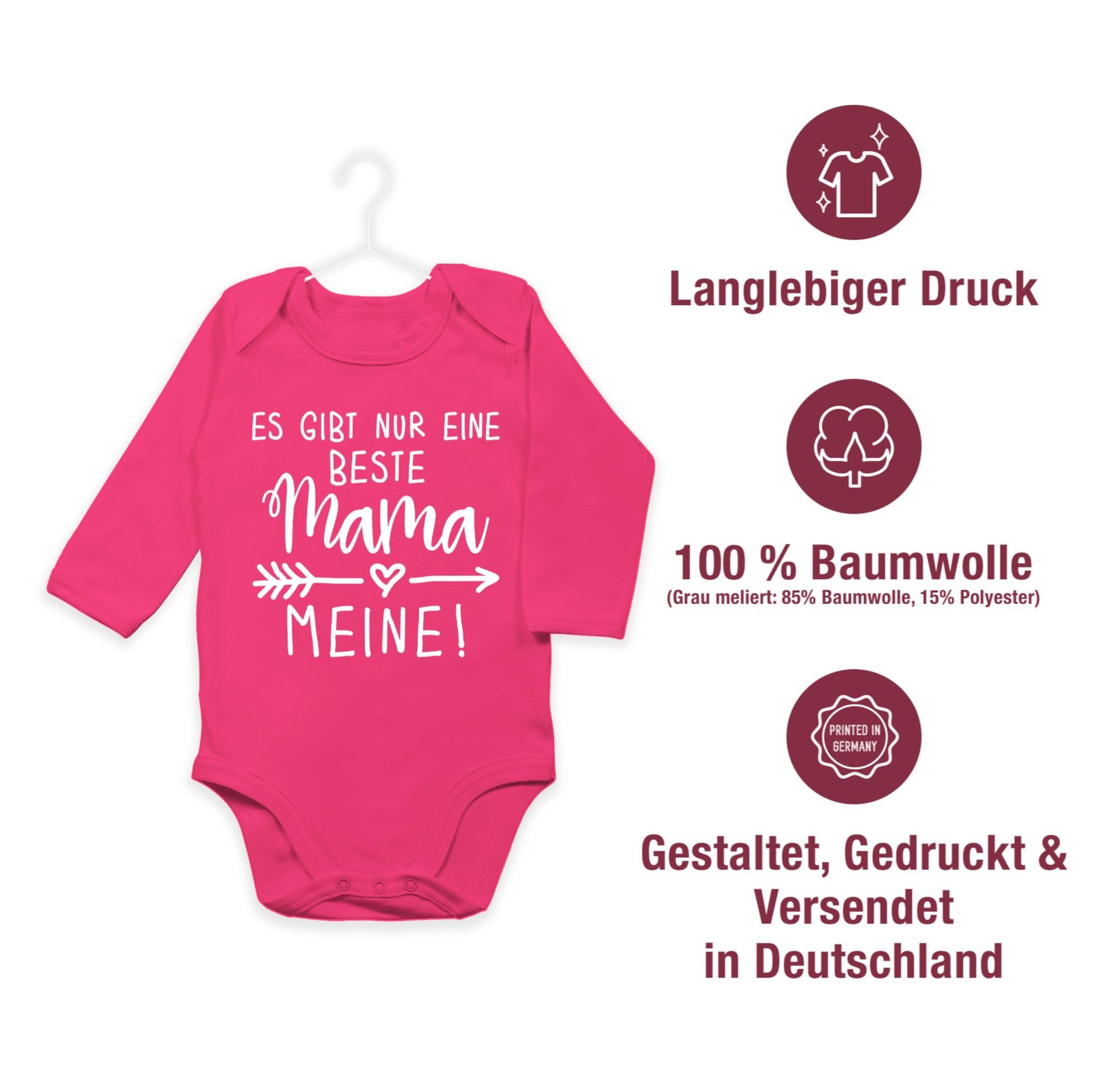 Mutti Es 2 Shirtracer eine Meine (1-tlg) gibt Shirtbody Fuchsia nur Mama Muttertagsgeschenk beste -