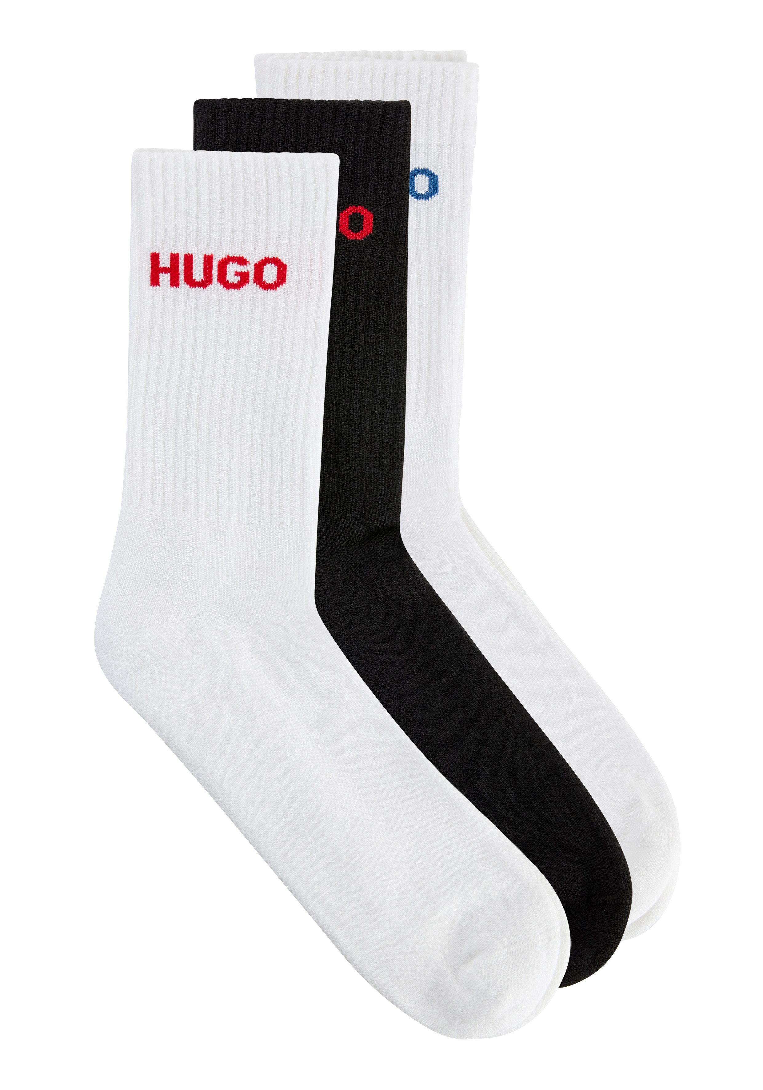 HUGO Socken 6P QS RIB LOGO CC (Packung, 6-Paar, 6er Pack) mit eingestrickte günstig online kaufen