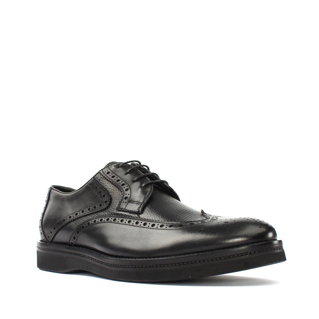 Celal Gültekin Brogue Schnürschuhe Glattleder Plateau Perforierung Business Herren Schnürschuh Glattleder, Brogue-Perforierung, Plateau-EVA-Sohle, Schwarz, 39