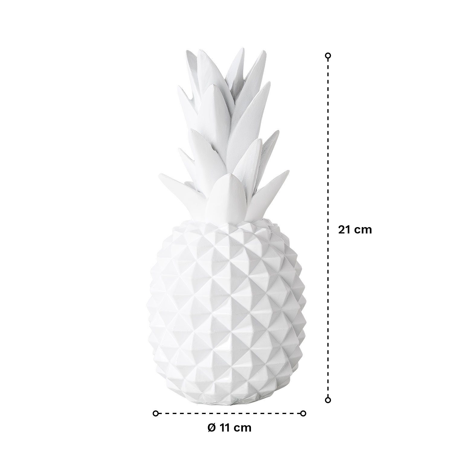 Weiß Deko Dekofigur shelfmade Polyresin Ananas Wohnzimmer aus Deko Ananas - Tischdeko Kunstharz