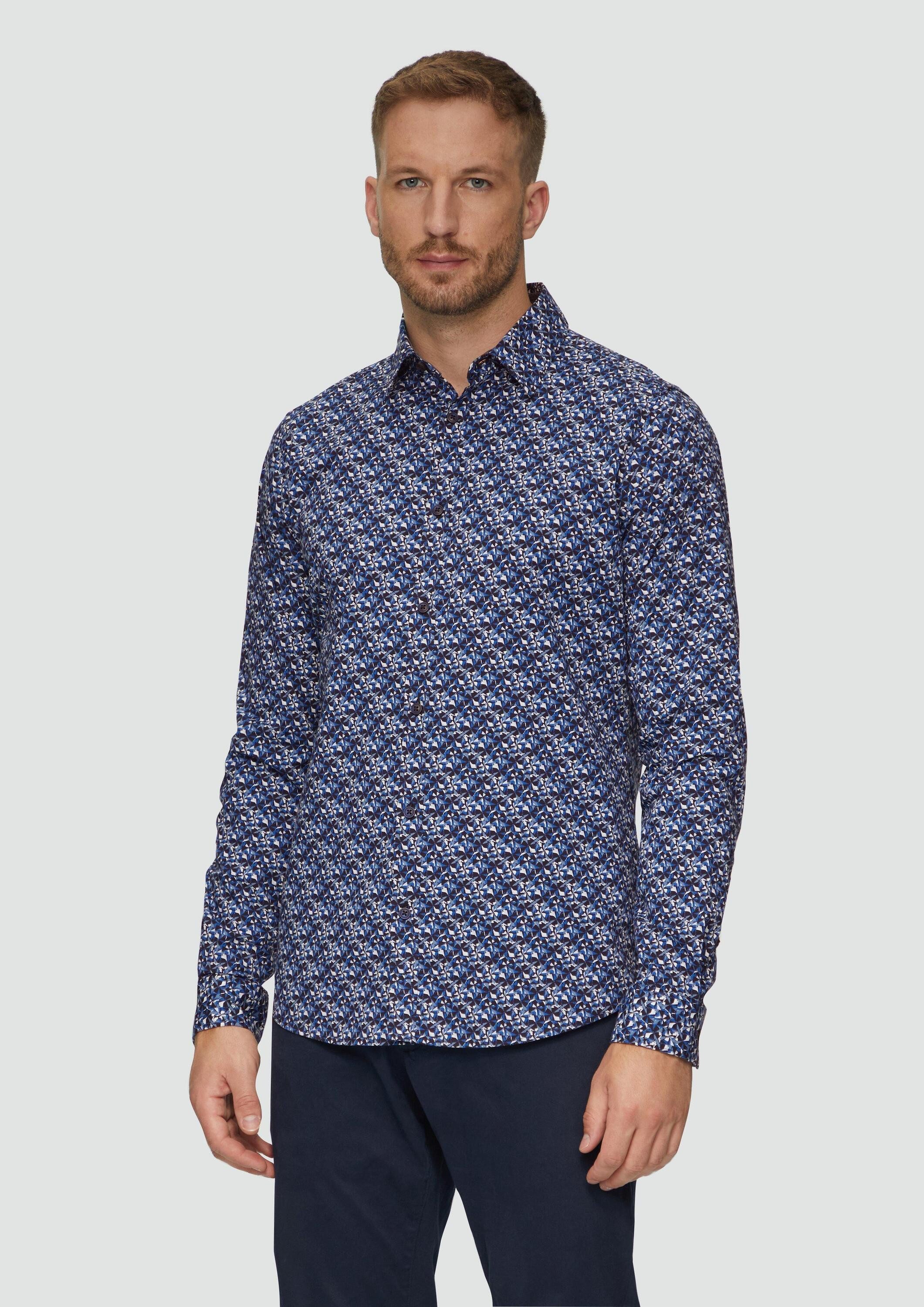 s.Oliver Langarmhemd Hemd Slim Fit: Popeline-Hemd günstig online kaufen
