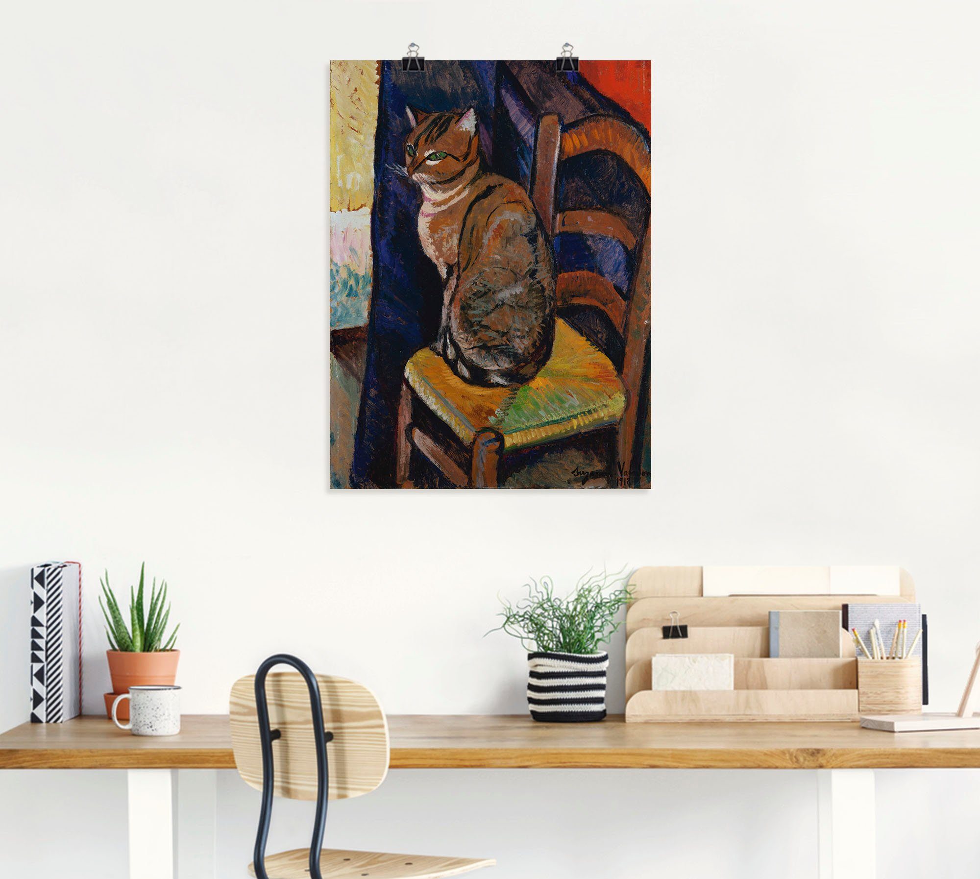Skizze versch. Poster (1 in Haustiere Stuhl Wandbild St), Größen Leinwandbild, sitzende Artland oder als Wandaufkleber Katze.,