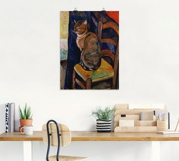 Artland Wandbild Skizze Stuhl sitzende Katze., Haustiere (1 St), als Leinwandbild, Poster, Wandaufkleber in verschied. Größen
