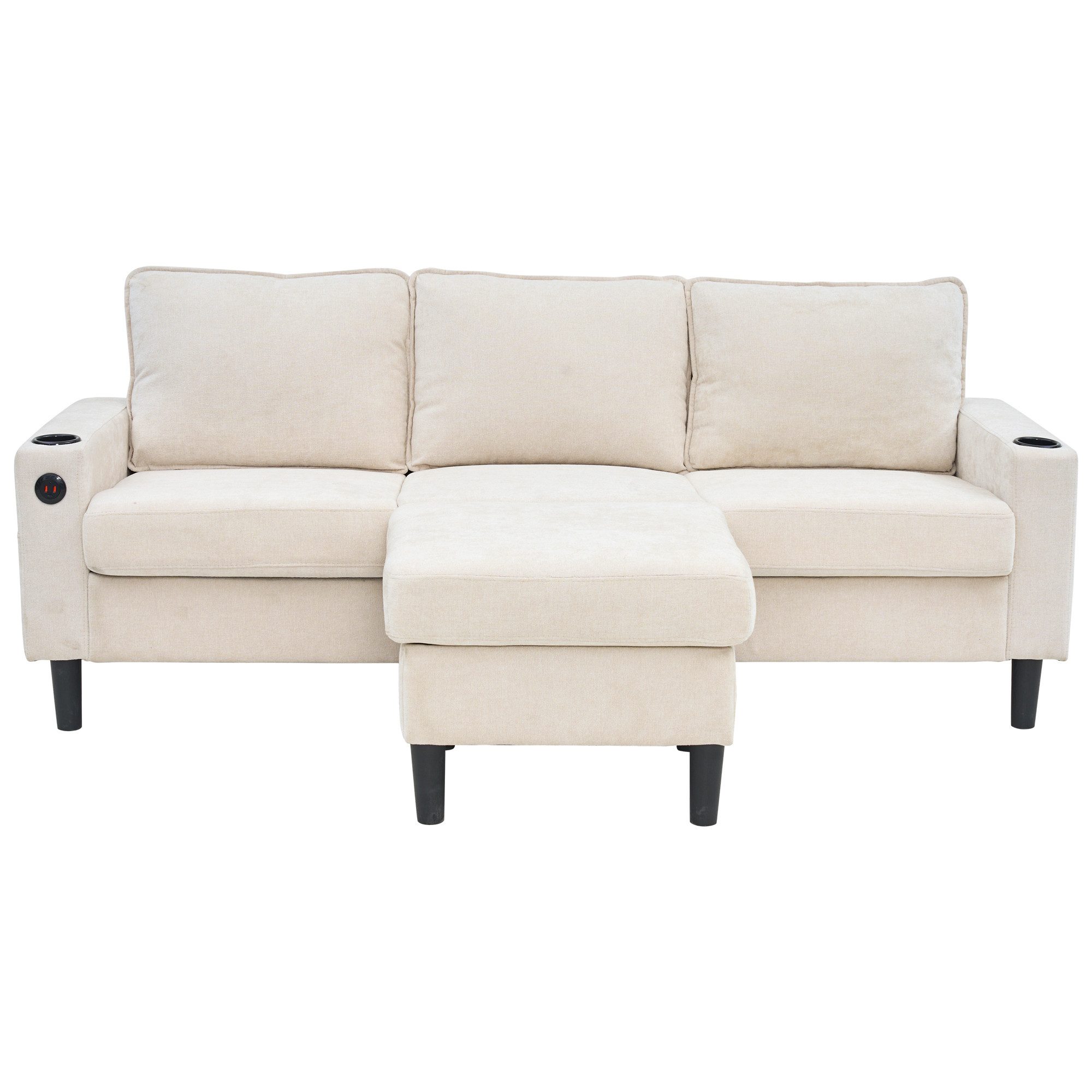 ANYSUN Sofa Ecksofas L-förmiges Schlafsofa mit USB- und Typ-C-Anschlüssen, Set, fur Kinder