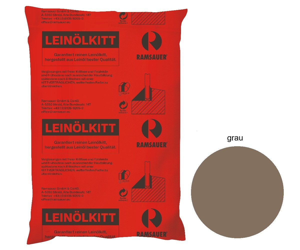 Ramsauer Dichtungskitt Ramsauer Fensterkitt 830 Leinölkitt 1Kg Kleinpackung grau, gebrauchsfertig, Praxiserprobte Qualität