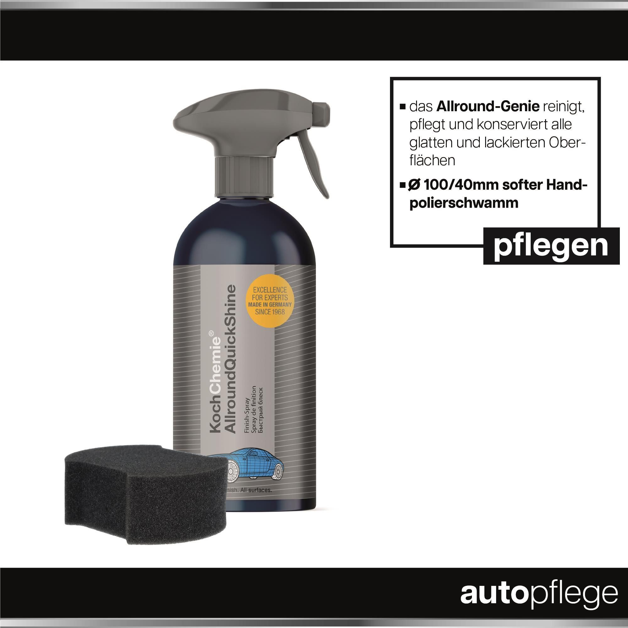 autopflege Koch Chemie Allround Quick Shine Auto-Reinigungsmittel (5-St. Auto Pflege Reinigungs Detailer Set - mit Zubehör)
