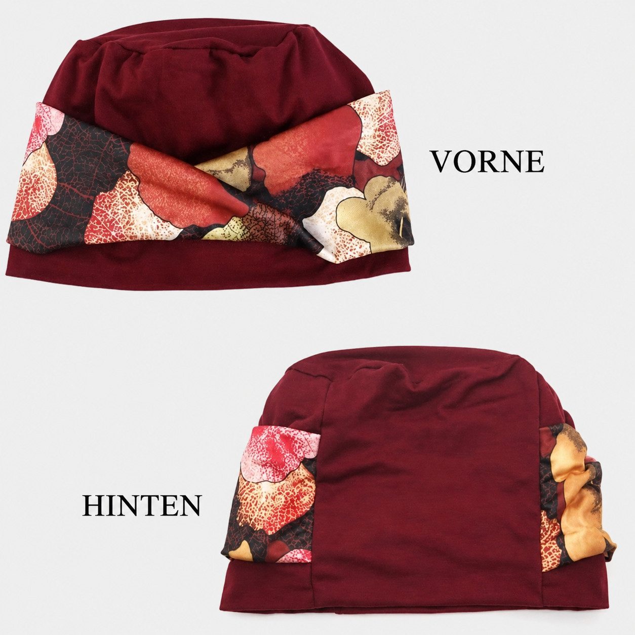 nsihing Turbanmütze Turbanmütze Damen, Boho Blumenmuster, Elastische Kopfbedeckung Weich, Atmungsaktiv & Bequem für Alltag und Freizeit – Bild 3 von 5