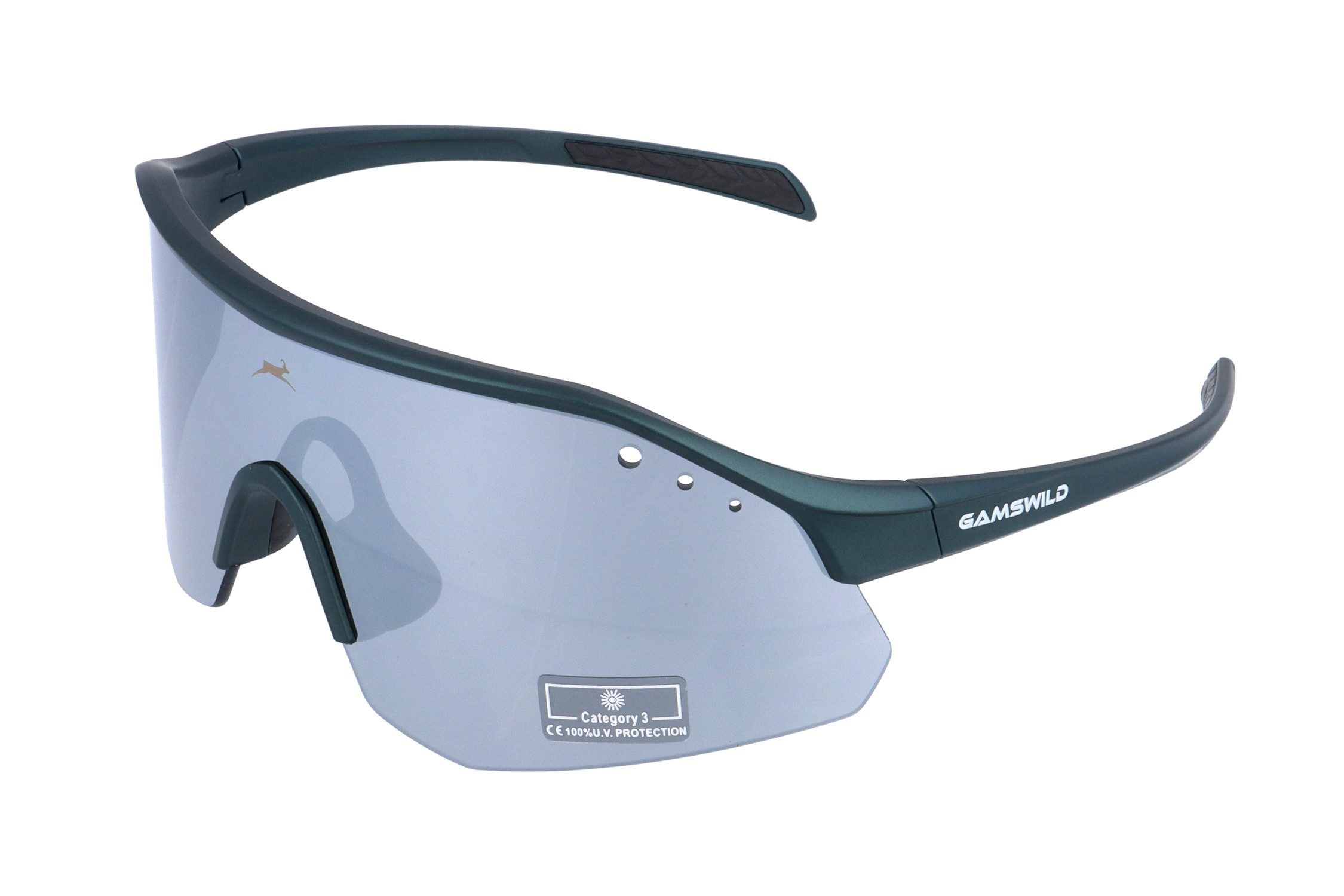 Gamswild Monoscheibensonnenbrille UV400 Sonnenbrille Skibrille Fahrradbrille eng anliegend Sportbrille WS2140 Damen, Herren, roas, beere, olivgrün, grau