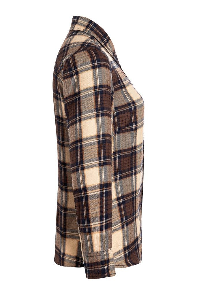 Karlowsky Fashion Flanellbluse KARLOWSKY Damen Flanellbluse URBAN-TREND Langarm Sahara kariert – Bild 5 von 5