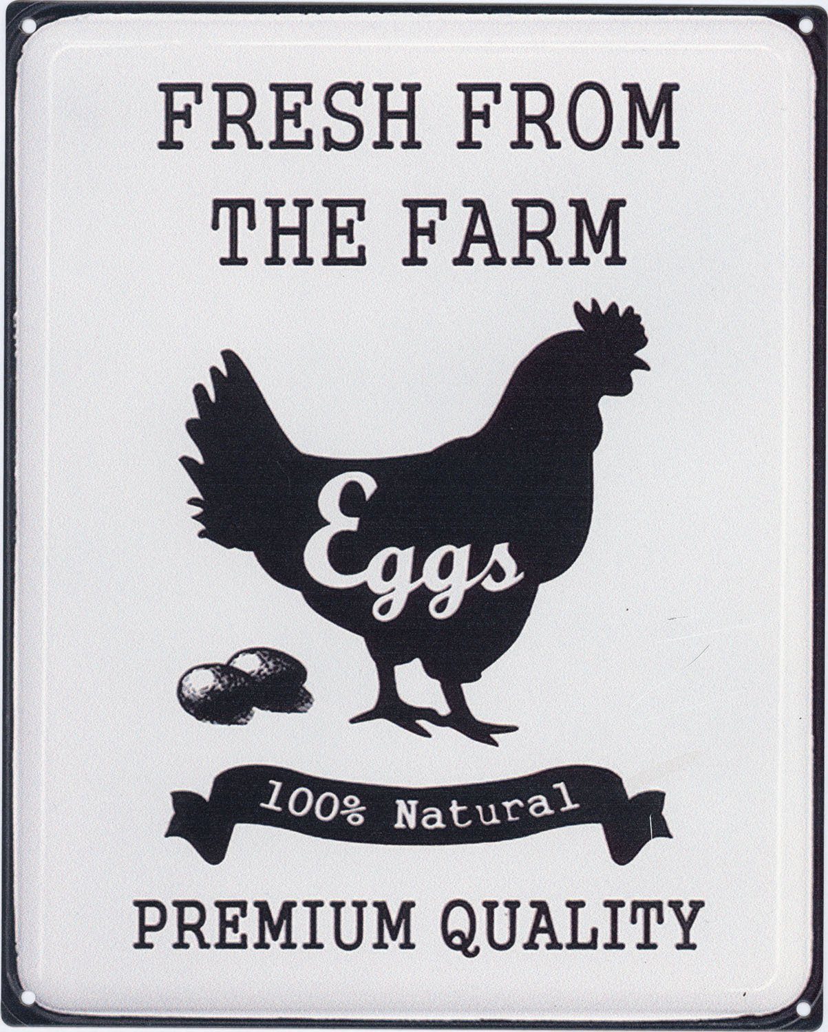 Metallschild Blechschild Fresh Eggs fro, the farm