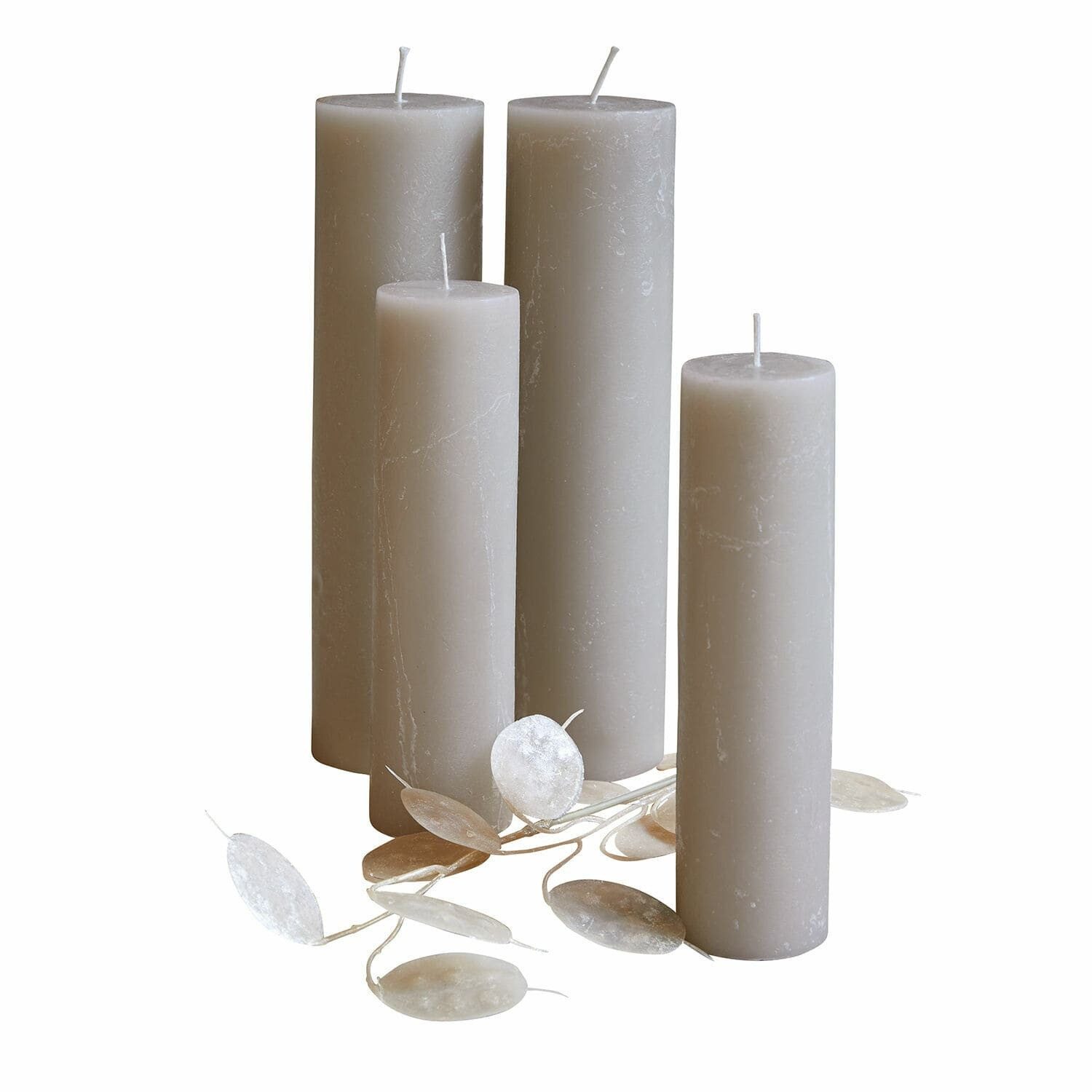 Mirabeau Stumpenkerze Kerze 4er Set Avinal taupe (4er Set, 4er Set), none