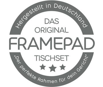Platzset, Tischset abwaschbar - Framepad "Florenz" in beige, framepad.de, (2-St., 44 x 32cm), Tischset in eleganter Bilderrahmen-Optik aus erstklassigem Vinyl