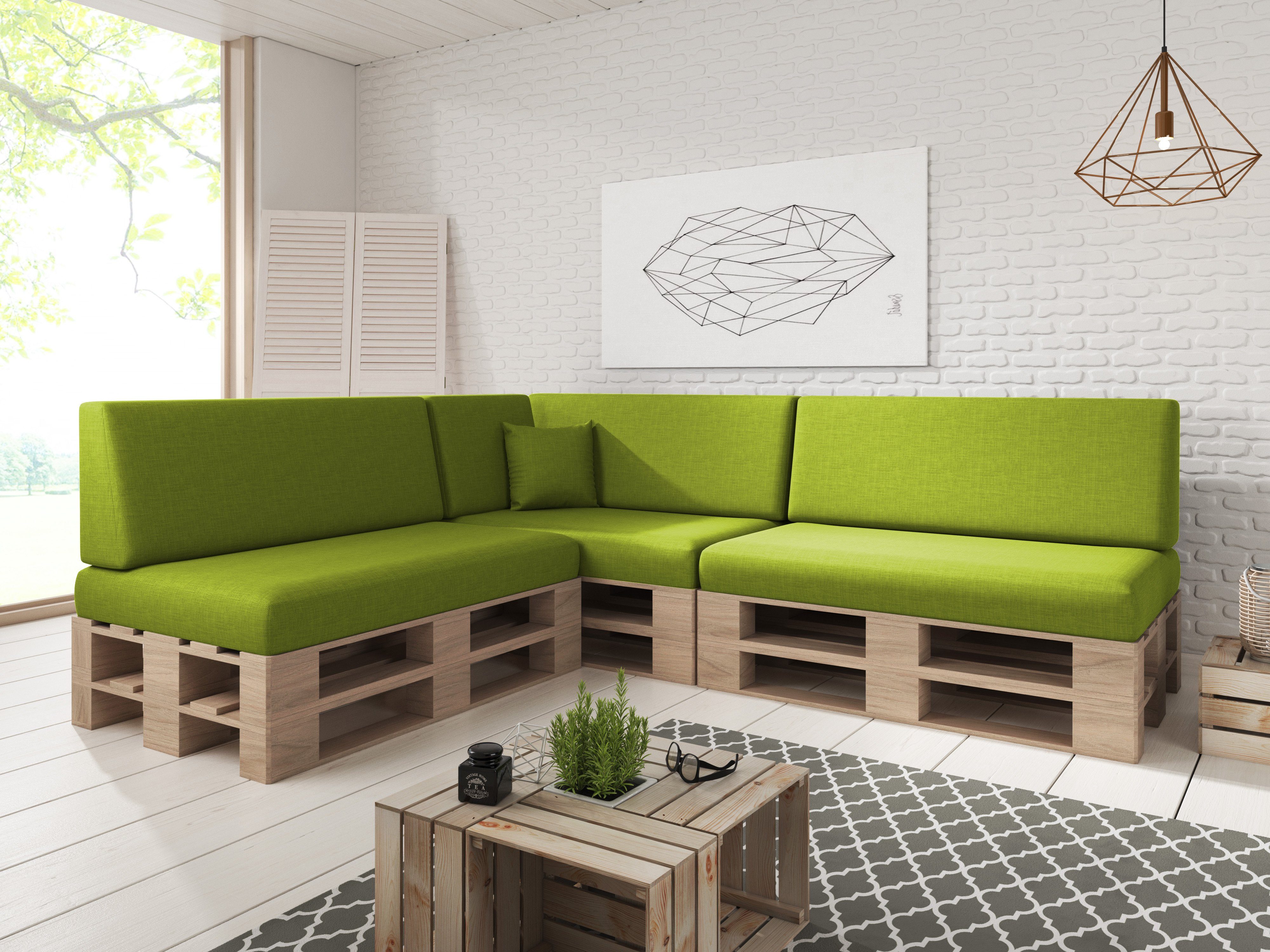 sunnypillow Palettenkissen Milano - 8er Set Palettenauflage mit abnehmbarem günstig online kaufen