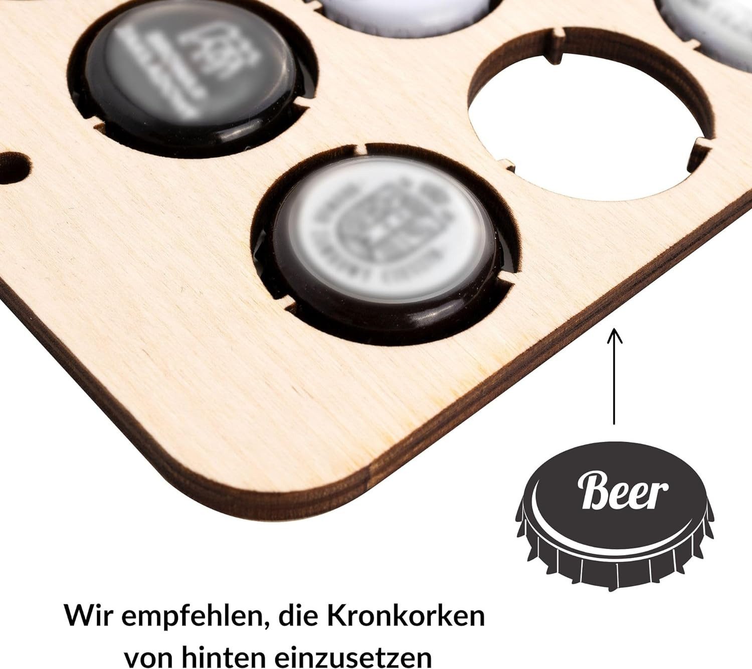 Creative Deco Hängedekoration Kronkorken Sammler aus Sperrholz Handgefertigt Holz Deko Wanddeko
