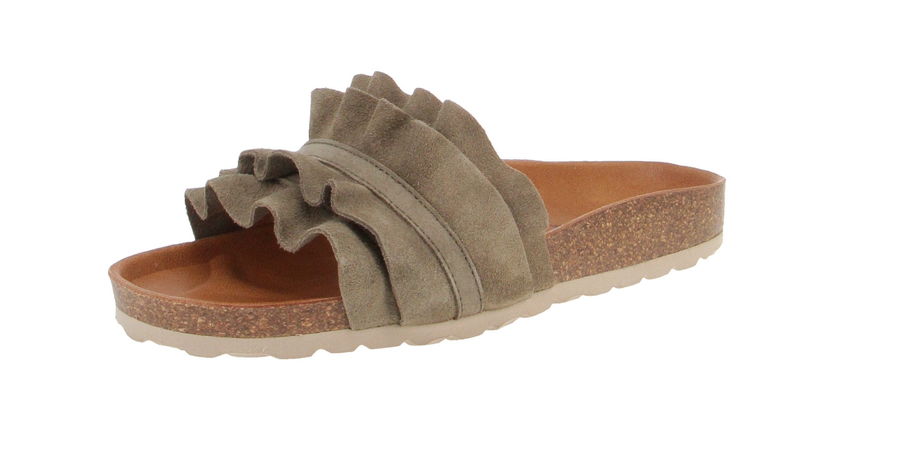 Verbenas Rocio Serraje Volante - Damen Schuhe Pantoletten - Kaki Sandale