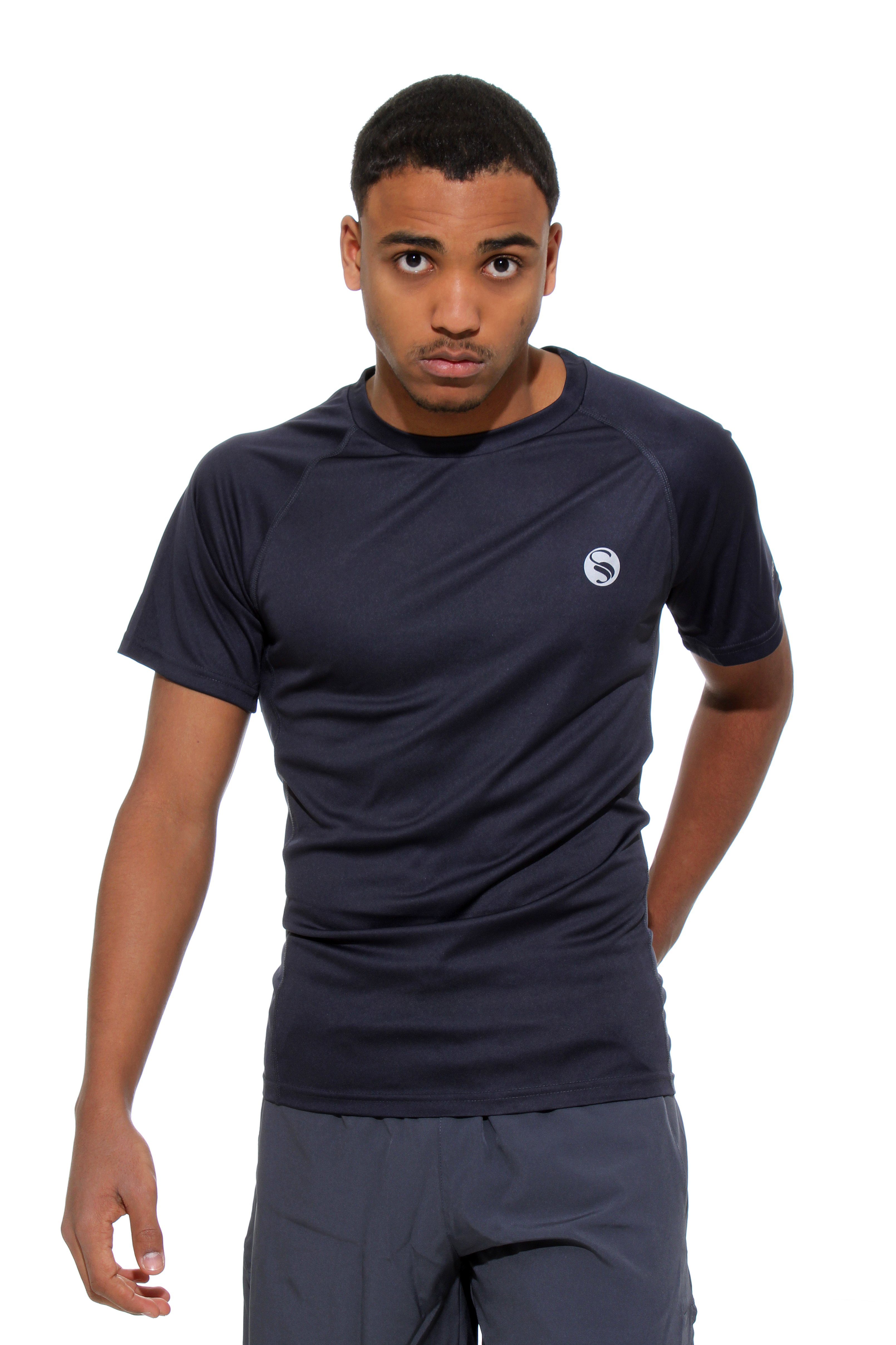 "Reflect", Sportshirt, Stark T-Shirt Grau Funktionsshirt Fitness Funktionsshirt Soul® Kurzarm mit Mesh-Einsätzen seitlichen