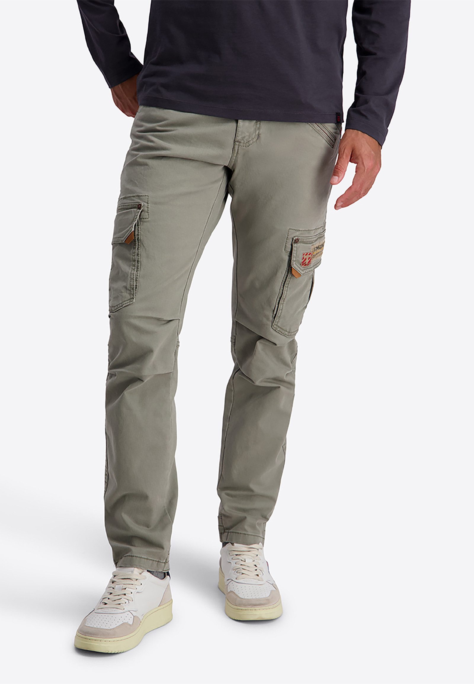TIMEZONE Cargohose Modernes Design Straight Fit Normaler für Herren (1-tlg) Verdeckter Reißverschluss, Baumwolle, Reißverschlusstasche