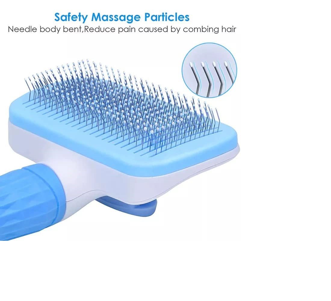 Refined Living Fellbürste Fellbürste Tierpflege Bürste,Selbstreinigend Fellbürste Bürste, ABS+Edelstahl+Gummi, (selbstreinigend Pflegebürste,Fellbürste Hundebürste Katzenbürste,Kurzhaar & Langhaar, 1-tlg, Sanfte Fellpflege, 1-tlg), Haustierbürste,mit automatischer Selbstreinigungsknopf