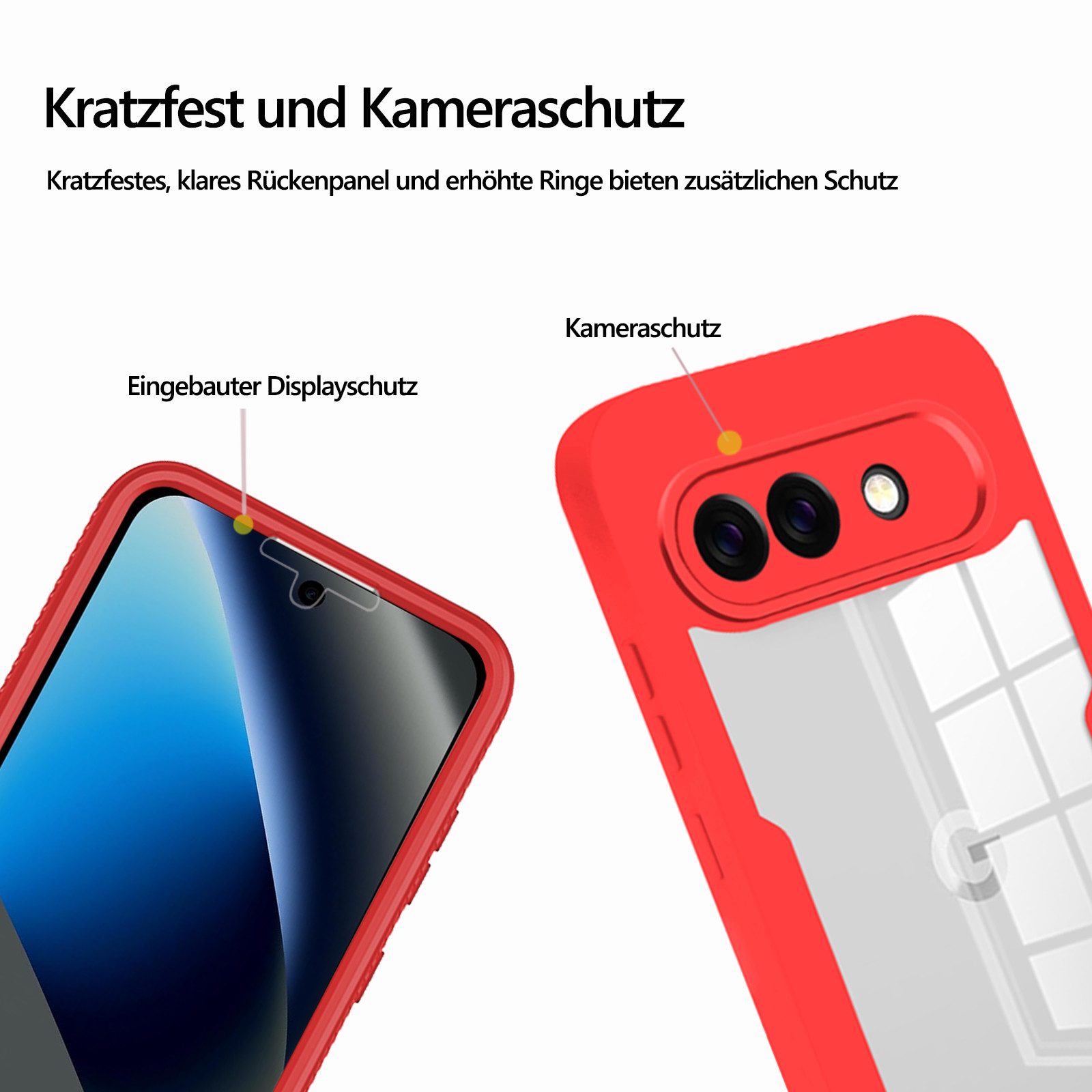 betterfon Handyhülle 360 Grad Schutzhülle für Google Pixel 10a - Full Body Case, Vollschutz Case mit integriertem Displayschutz und klarer Sicht – Bild 5 von 5