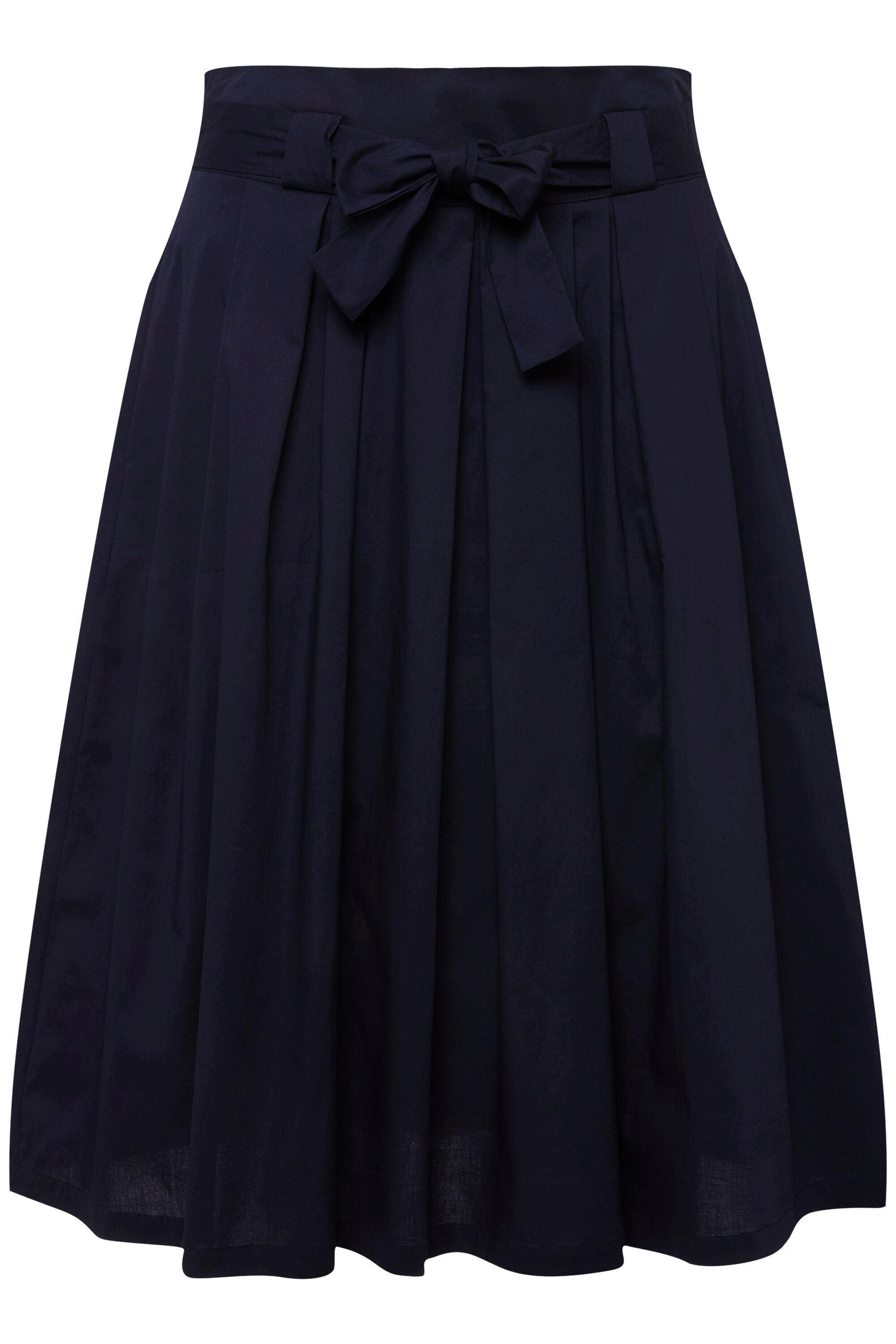 Ulla Popken Jerseyrock Faltenrock A-Linie Komfortbund Bindeband günstig online kaufen