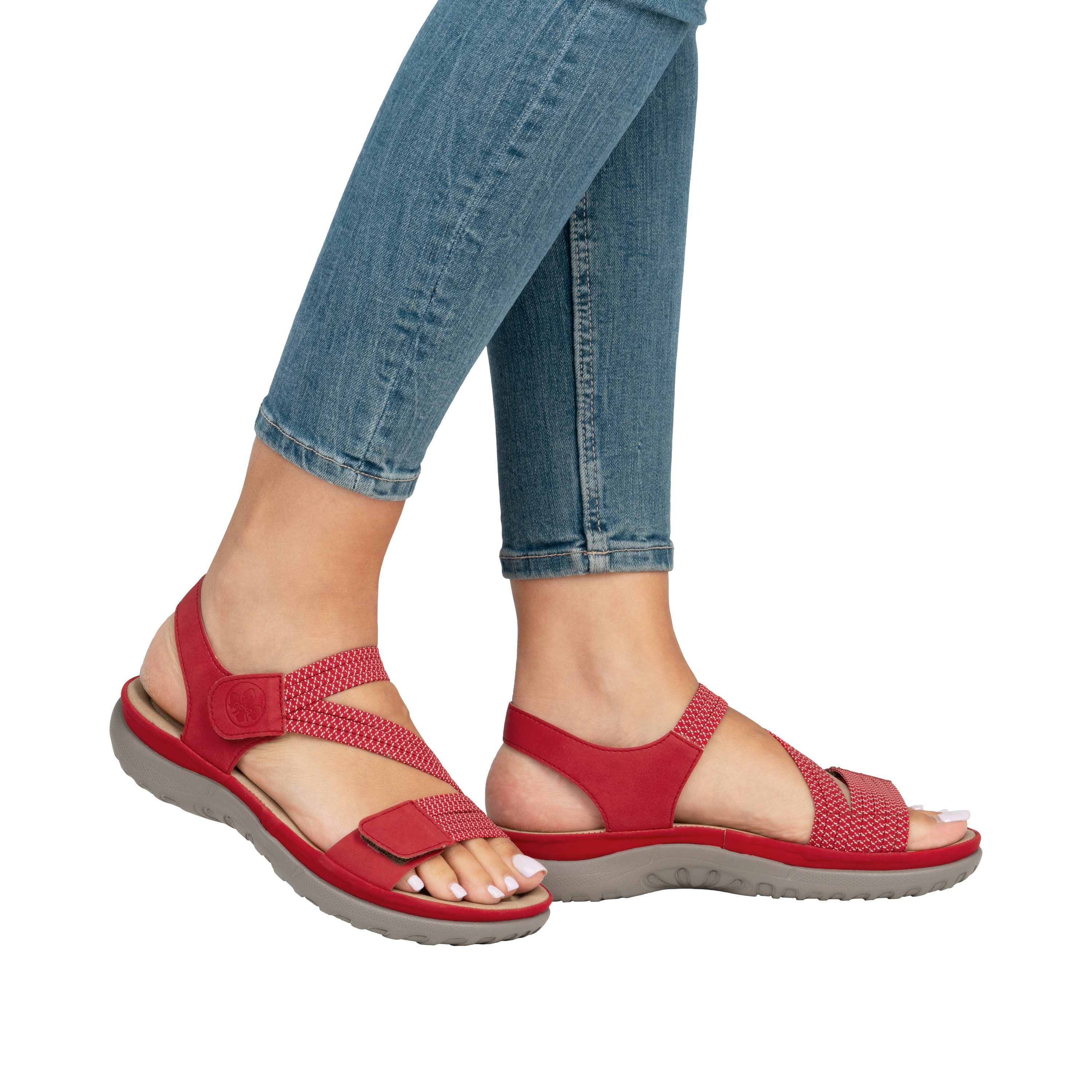 Rieker Riemchensandale Sommerschuh, Sandalette, Keilabsatz, mit Gummizügen