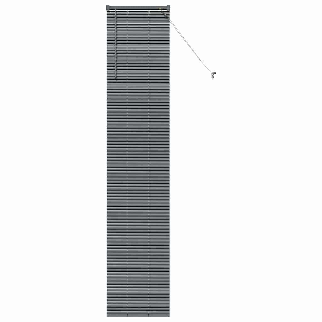 Rollo Fensterjalousie mit Vorhängen Dunkelgrau Aluminium, vidaXL