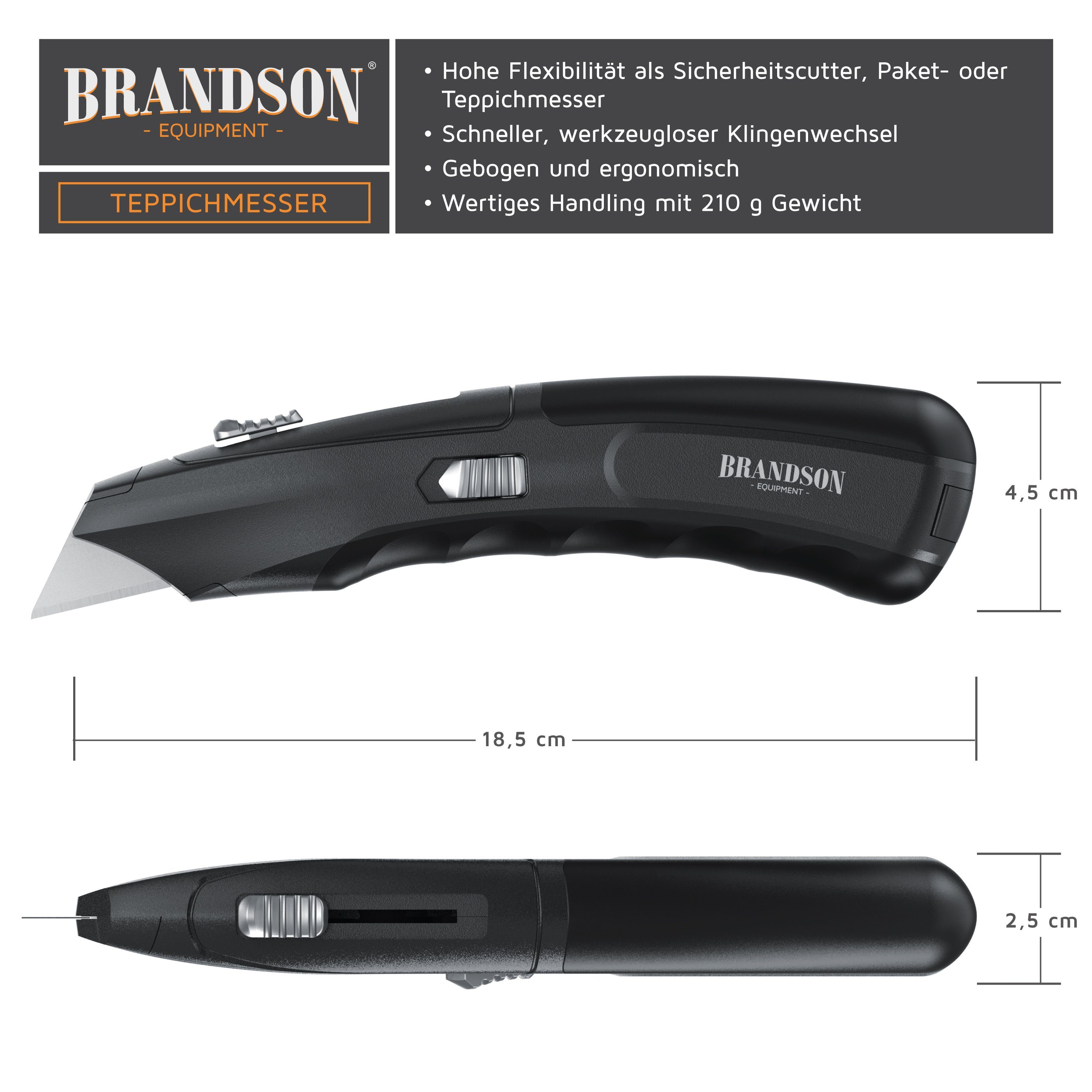 Brandson Teppichmesser Universalmesser, Kartonmesser, Profi Messer, günstig online kaufen