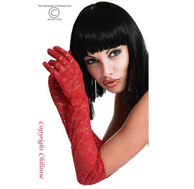 Chilirose Abendhandschuhe Spitzen-Handschuhe lang in weiß, schwarz, rot, Made in EU