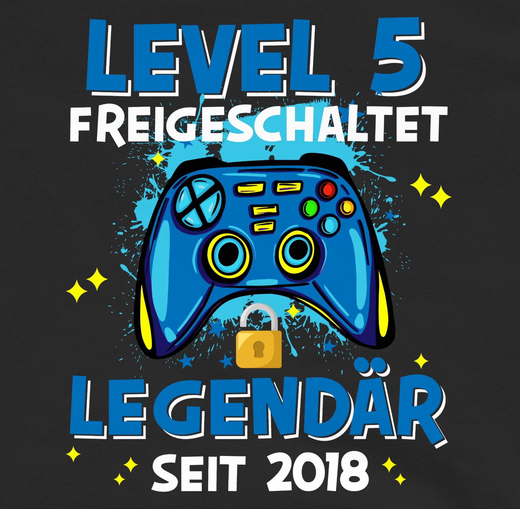 Geburtstag 2018 Schwarz freigeschaltet 2 5. Legendär Shirtracer Sweatshirt Level seit 5