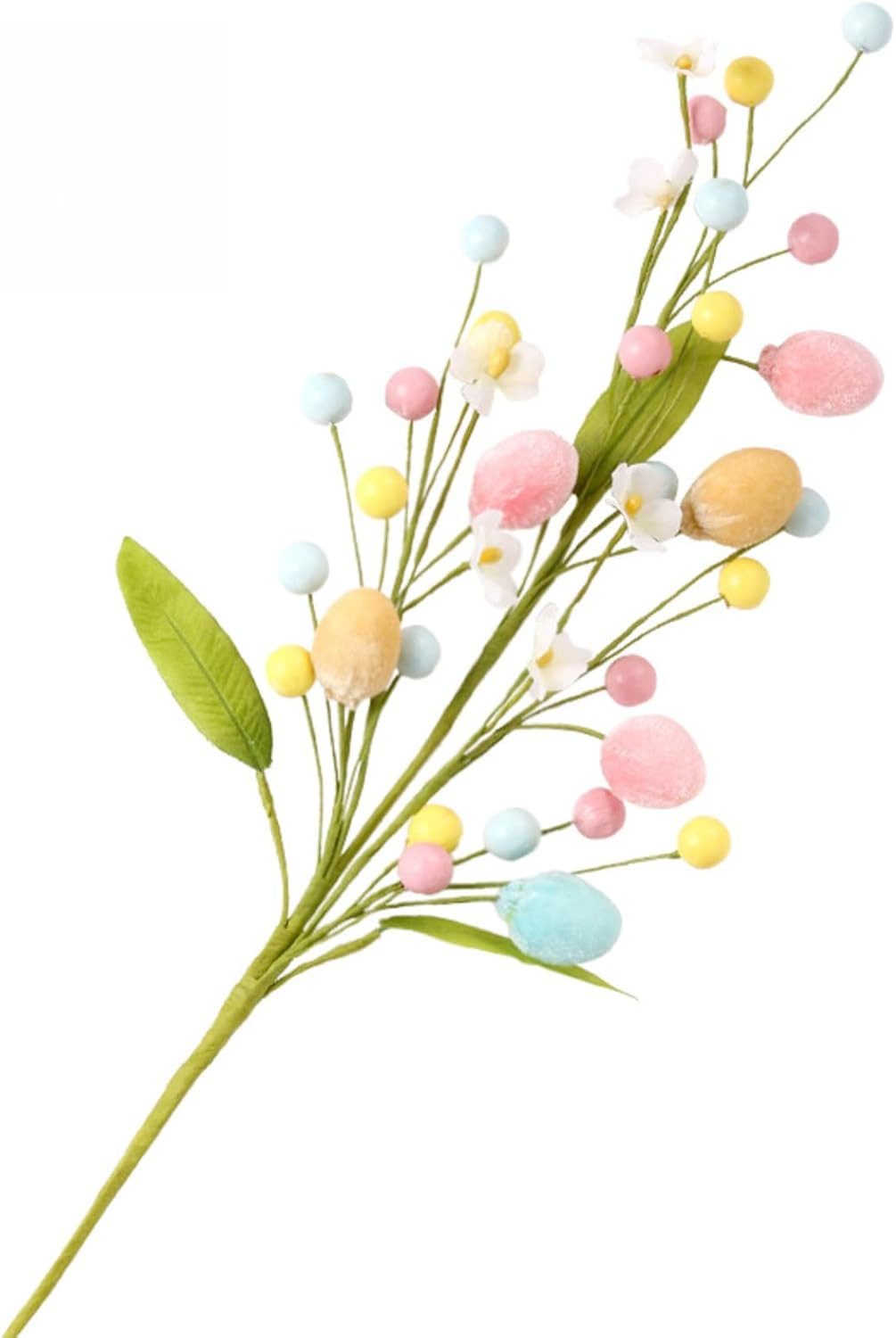 Kunstblume 3Stk Ostereier-Stecklinge Kunstblumenstrauß mit Zweigdekoration,50cm