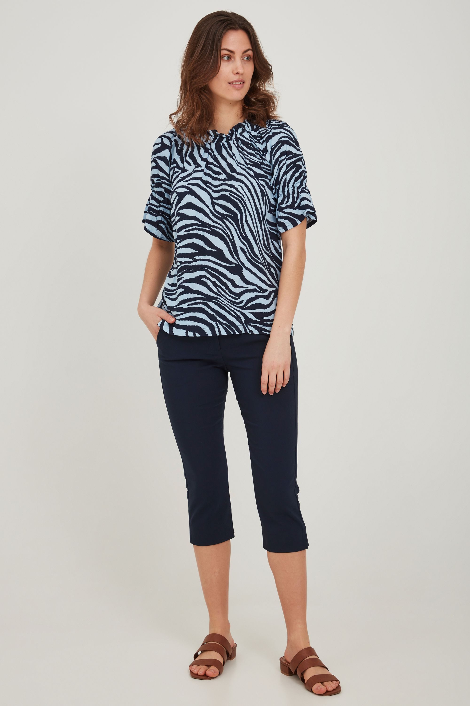 fransa Kurzarmbluse FRALZEBRA 4 Blouse - günstig online kaufen