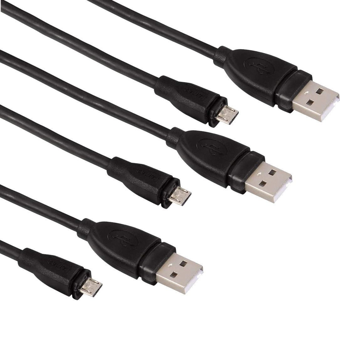 Hama [3ERPACK] 137206 Micro-USB-Kabel 2.0 geschirmt USB-Kabel, USB Typ A, Micro-USB, Smartphone Handy Tablet Smartwatch Laptop