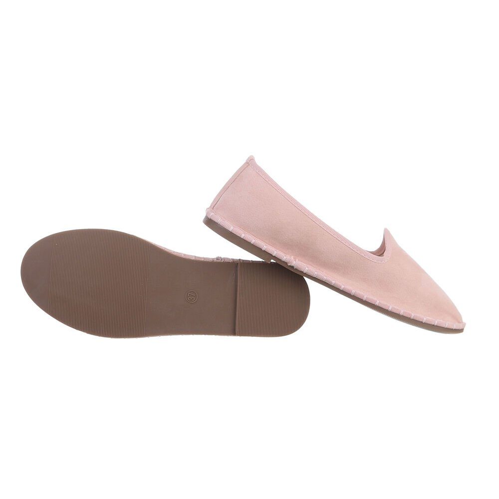 Slipper Flach Altrosa Schlupfschuhe Freizeit Slipper in Damen Ital-Design