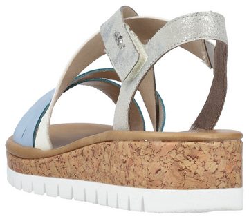 Rieker Keilsandalette, Plateau, Sommerschuh, Riemchensandale mit Metallic, G-Weite