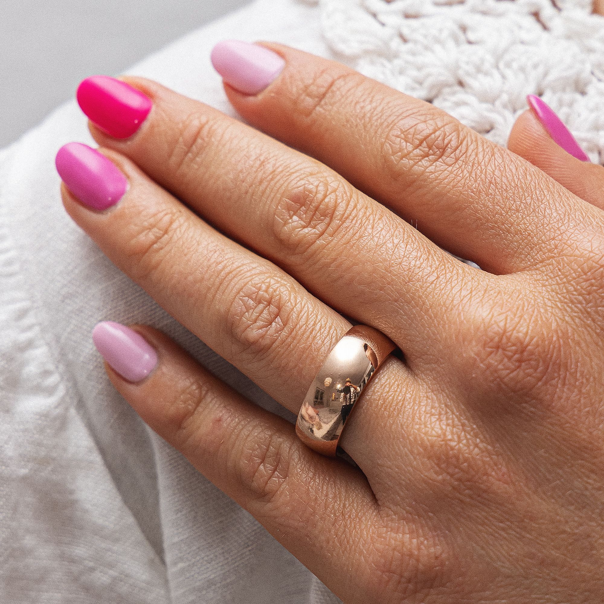 Zeeme Fingerring Edelstahl rosé-vergoldet 8mm breit – Bild 3 von 5