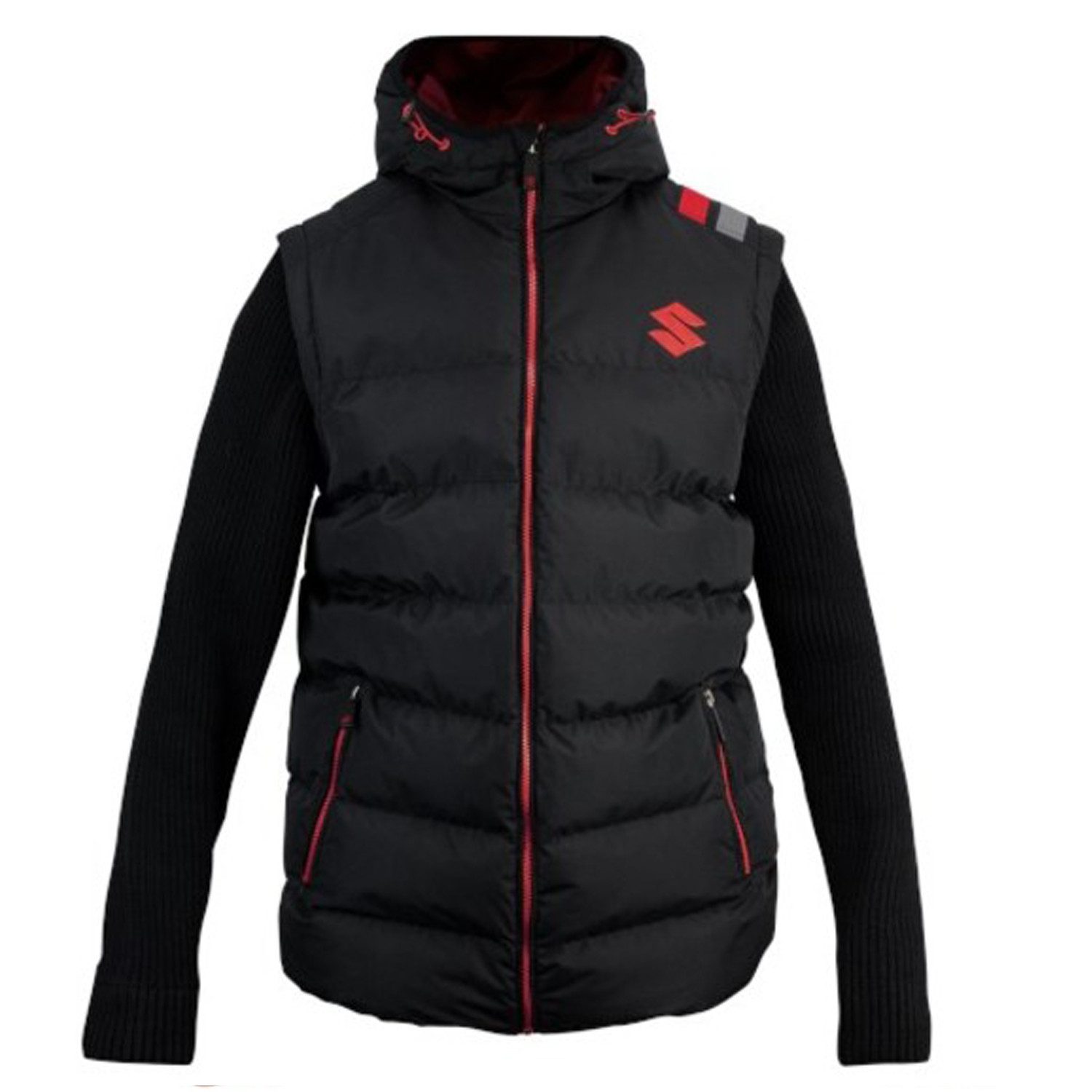 SUZUKI Steppweste Suzuki Thermo Weste BODYWARMER mit Strickarmen Steppweste abnehmbare Ärmel