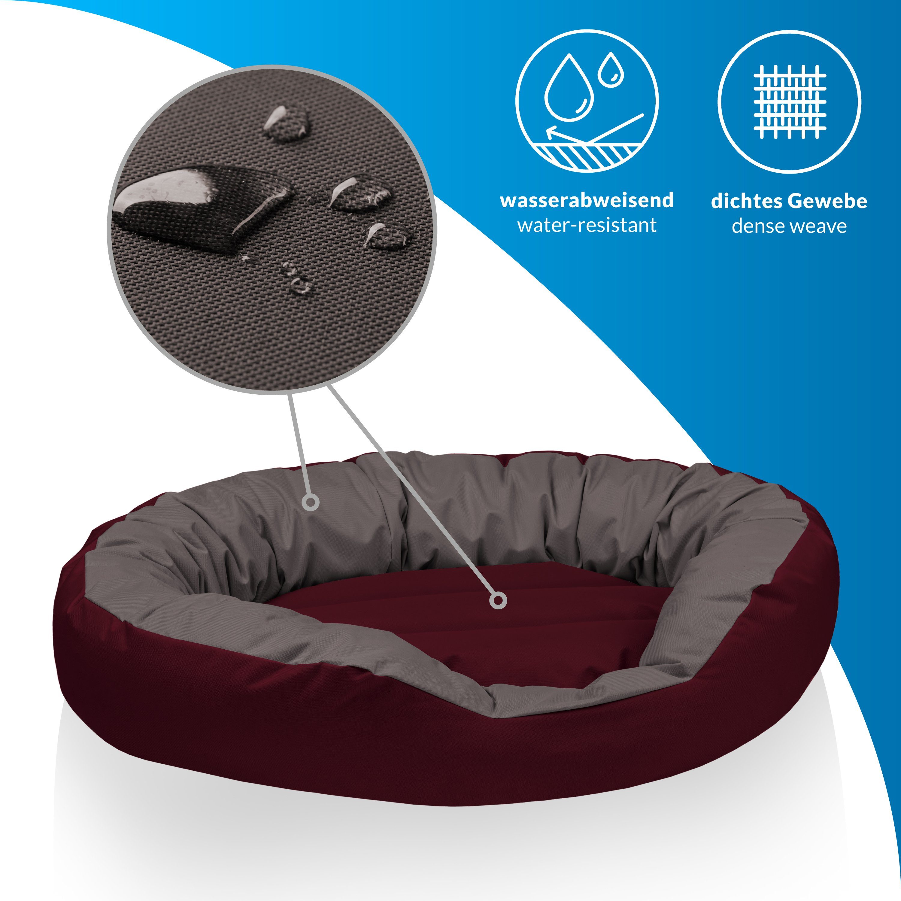 Thumbnail - BedDog Tierbett Hundebett SUNNY mit Rand, Bezug abnehmbar
