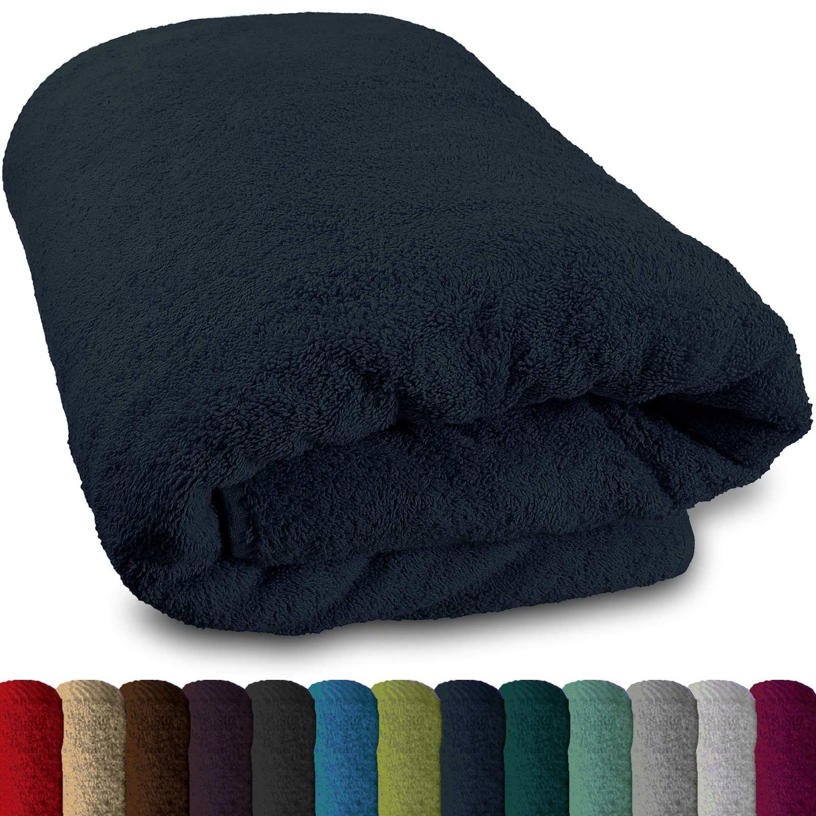 Line" cm div. Lanudo Badetücher 100% Farben, 80x200 Lanudo® marineblau Baumwolle (1-St) Saunahandtuch "Pure