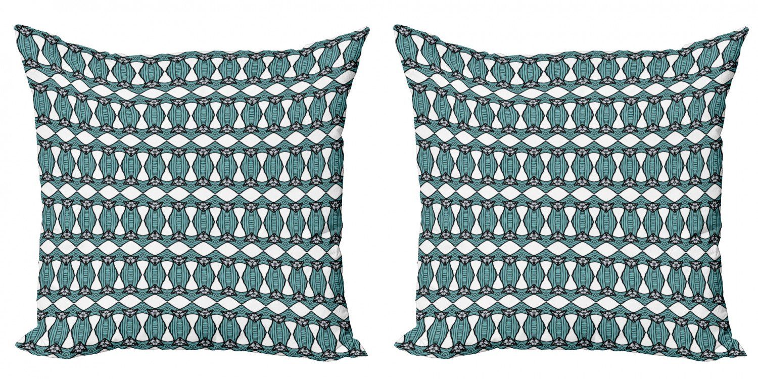 (2 Abakuhaus Retro Kissenbezüge Accent Digitaldruck, Traditionelle Stück), Doppelseitiger Modern Muster aztekisch
