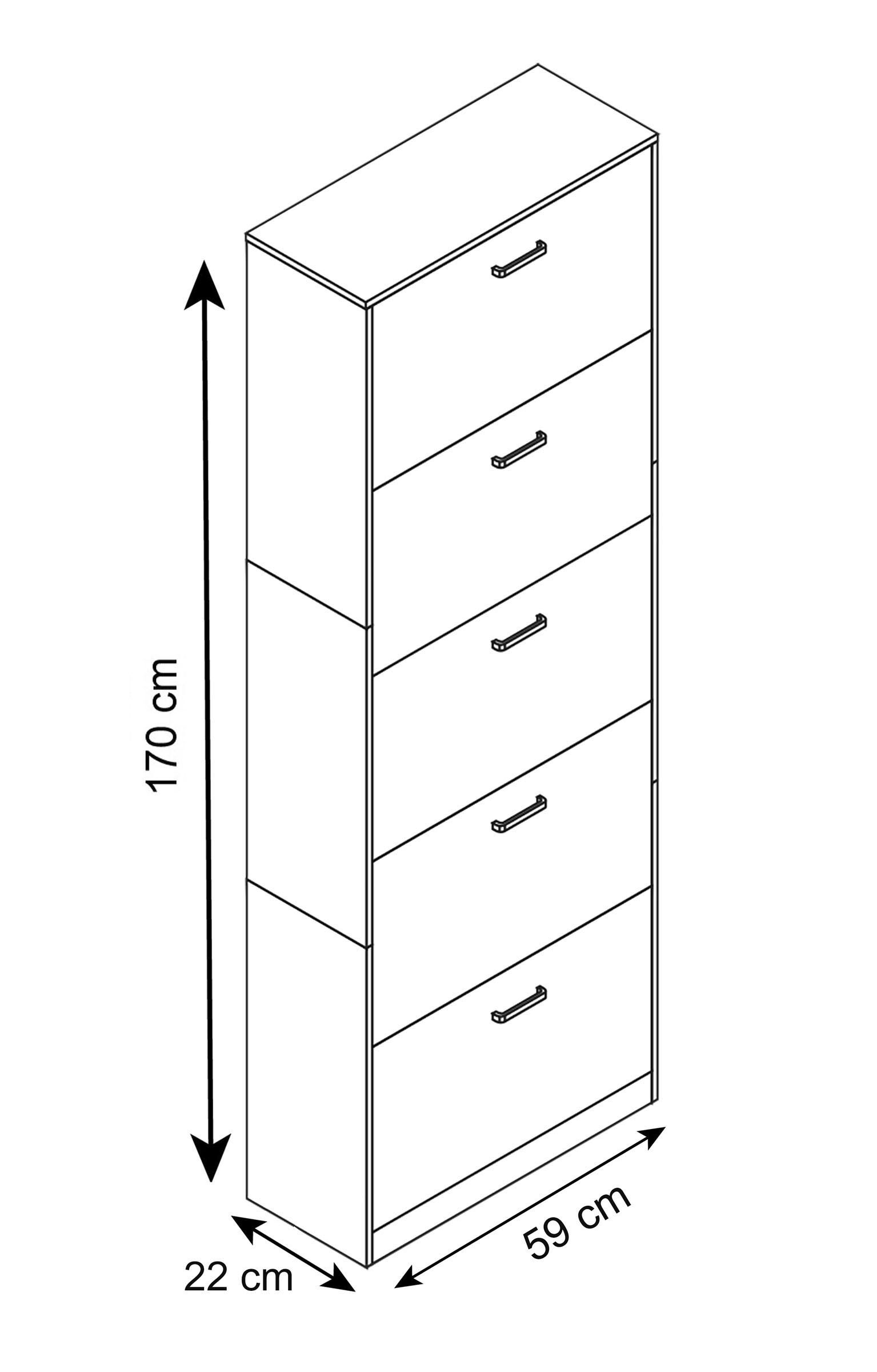 VCM Schuhschrank Holz Regal Schuhschrank Schuhkipper Serie Sipos XL