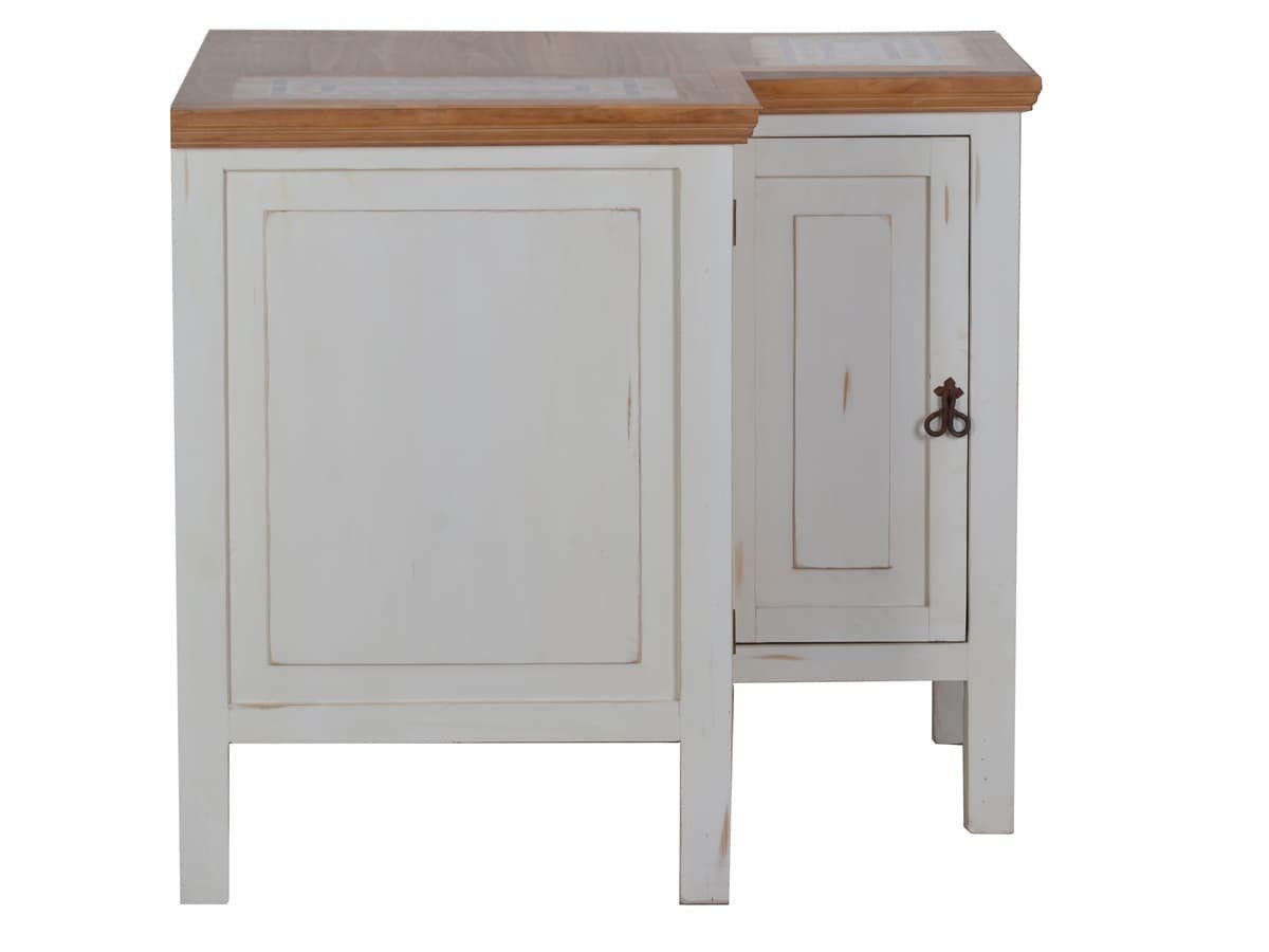 MiaMöbel Unterschrank Mexico aus massivem Pinienholz Weiß