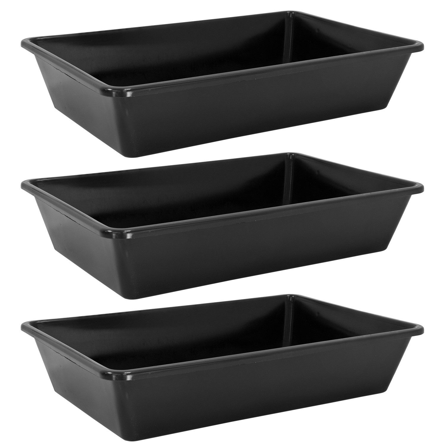 Petigi Allzweckkiste 3x Wanne Staubbad Kunststoff Schüssel 20L Plastikwanne Badewanne